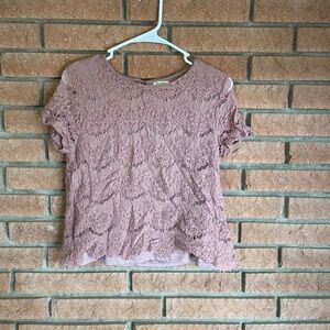 Lily White Lace Blouse - Mauve